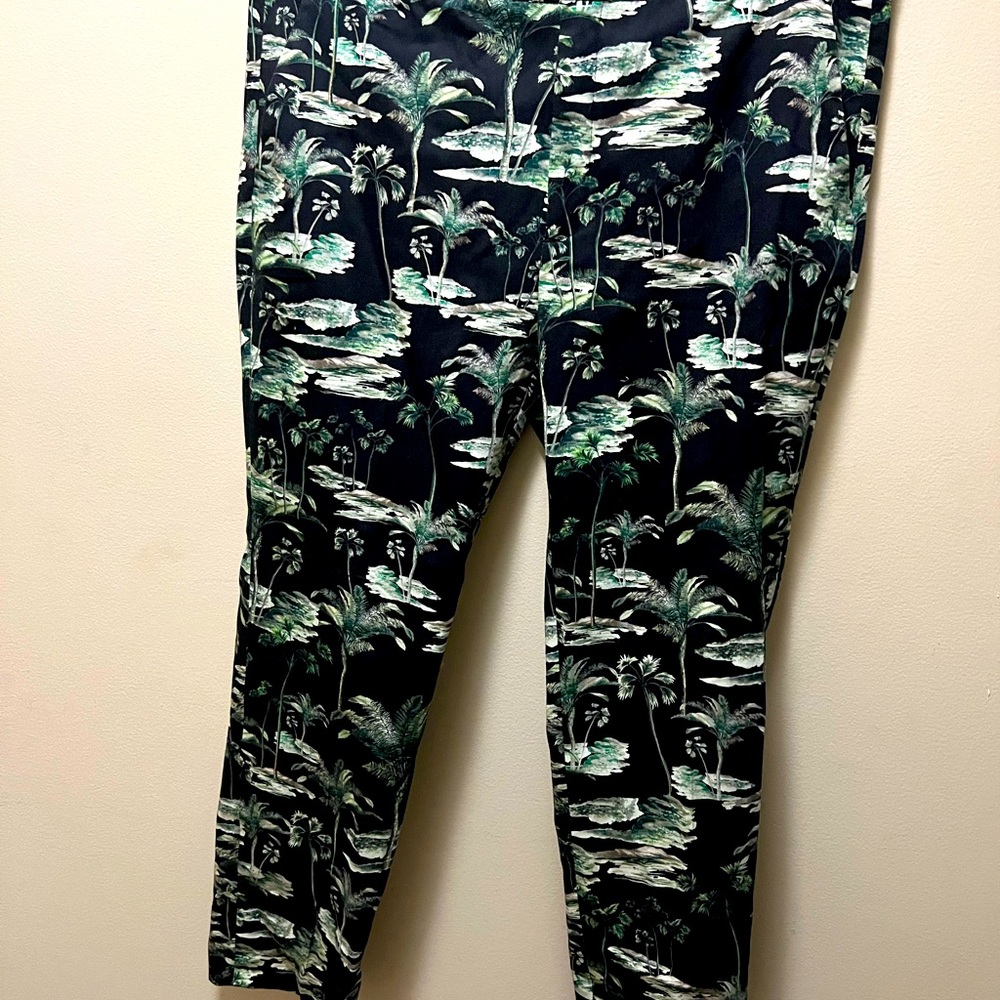Zara palm tree straight leg pants